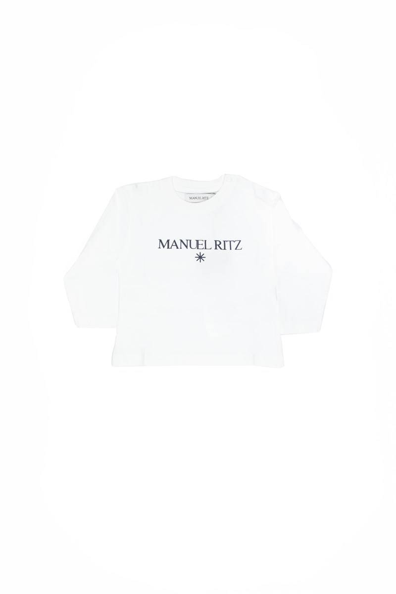 T-SHIRT MANUEL RITZ MR1802 BIANCO-BLU