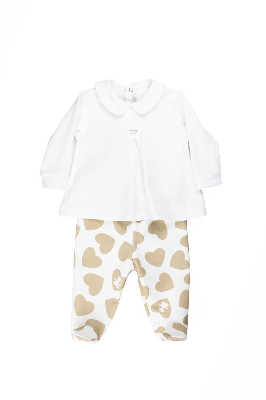COMPLETO LE BEBÉ LBG4372 PANNA-STAMPA CUORI-0