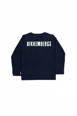 T-SHIRT BIKKEMBERGS BK1806 BLU NAVY-1-mini