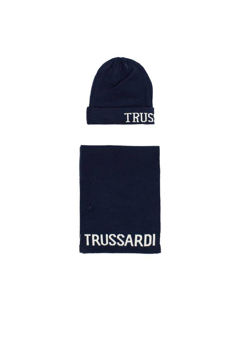 SET CAPPELLO-SCIARPA TRUSSARDI TBA23100HS BLU NAVY