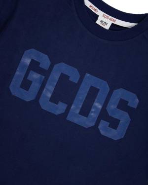 T-SHIRT GCDS DSM00I BLU-2-mini