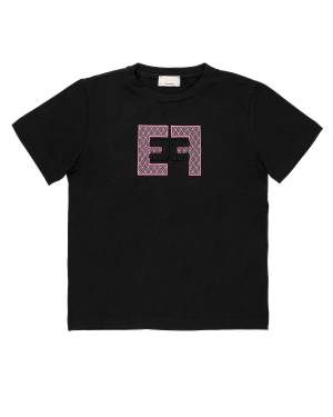 T-SHIRT ELISABETTA FRANCHI EFTS185 NERO/PINKFLUO/NERO