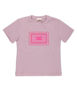 T-SHIRT ELISABETTA FRANCHI EFTS186 SOFT BERRY/ RICAMO FLUO