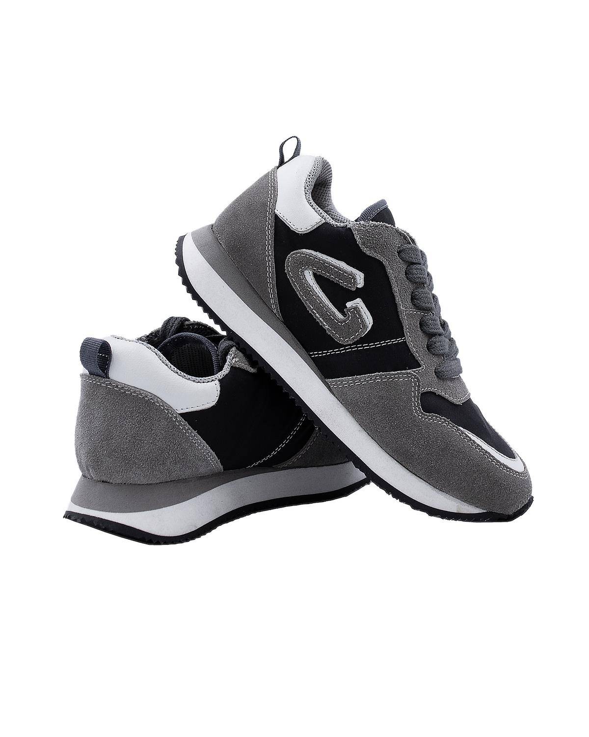 SCARPE GUARDIANI AGJ002800000 LEATHER GREY NYLON BLACK-1