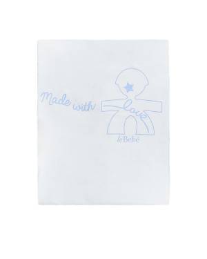 COPERTA LE BEBÉ LBB3610 BIANCO-CELESTE