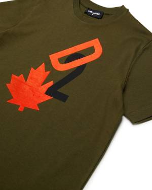 T-SHIRT DSQUARED2 DQ2464 TARMAC GREEN-2-mini