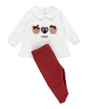 COMPLETO LE BEBÉ LBG5411 PANNA-ROSSO