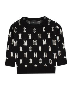 MAGLIA JOHN RICHMOND RIA24033MA BIG LOGO BLACK/O-WHT