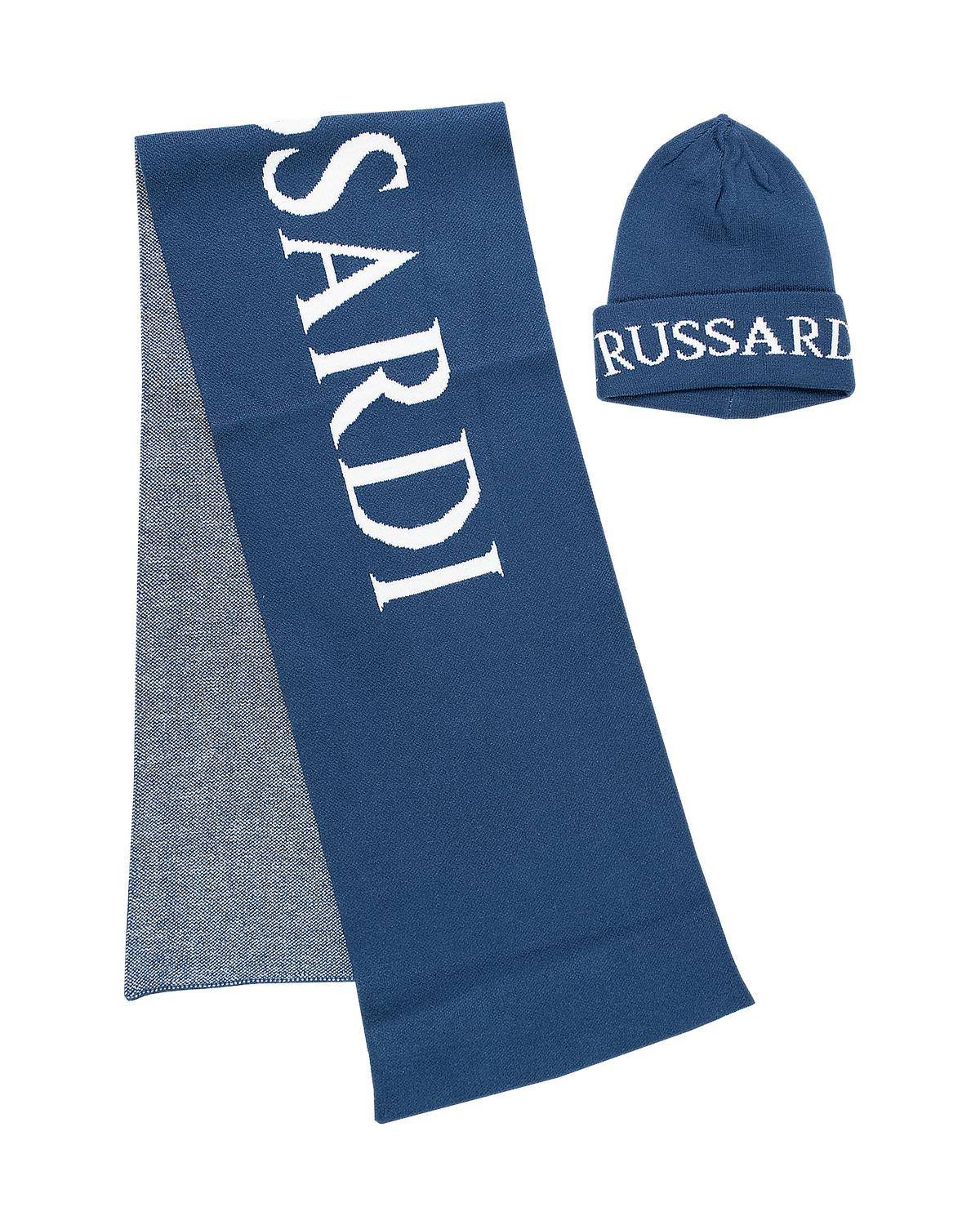 SET CAPPELLO-SCIARPA TRUSSARDI TIA24138HS BLUE NIGHT