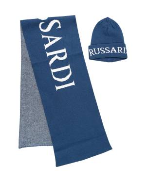 SET CAPPELLO-SCIARPA TRUSSARDI TIA24138HS BLUE NIGHT