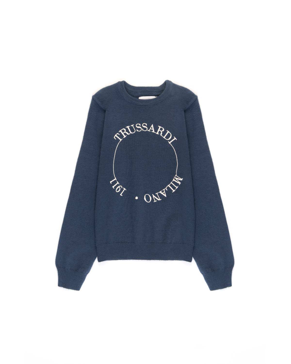 MAGLIA TRUSSARDI TIA24063MA BEIGE BLU-0