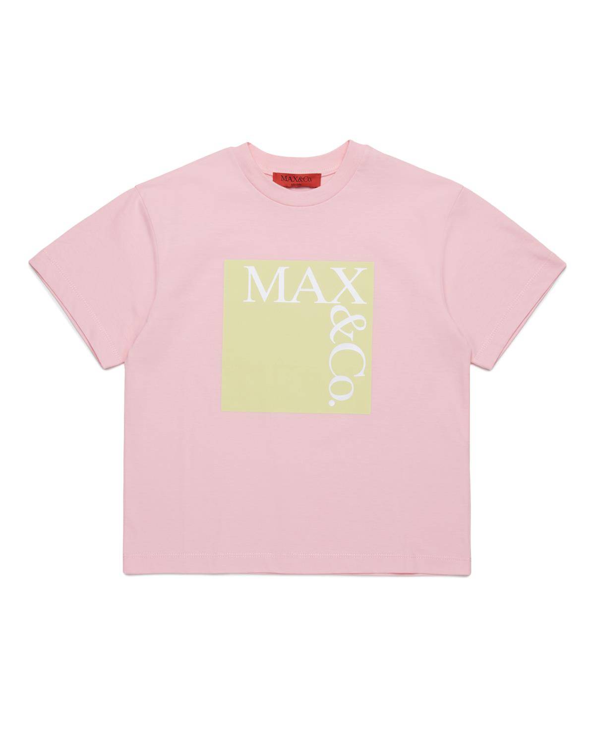 T-SHIRT MAX&CO MX0005 CANDY PINK + PRINT LEMON GRASS AND WHITE-0