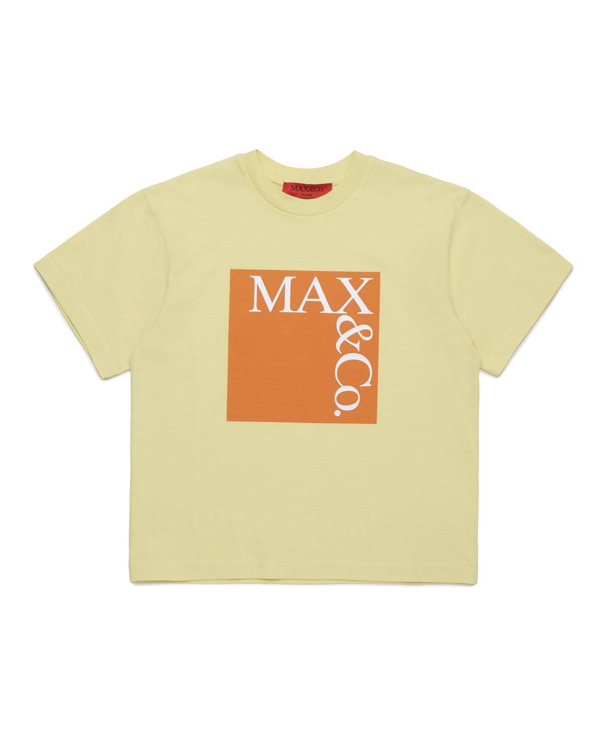 T-SHIRT MAX&CO MX0005 LEMON GRASS + PRINT ORANGE AND WHITE-0