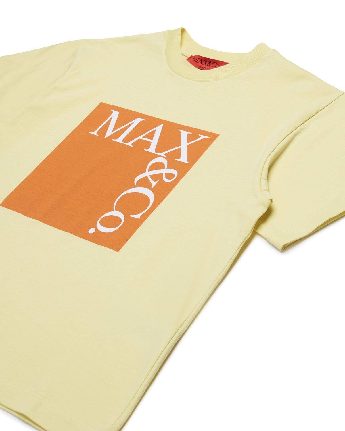 T-SHIRT MAX&CO MX0005 LEMON GRASS + PRINT ORANGE AND WHITE-1