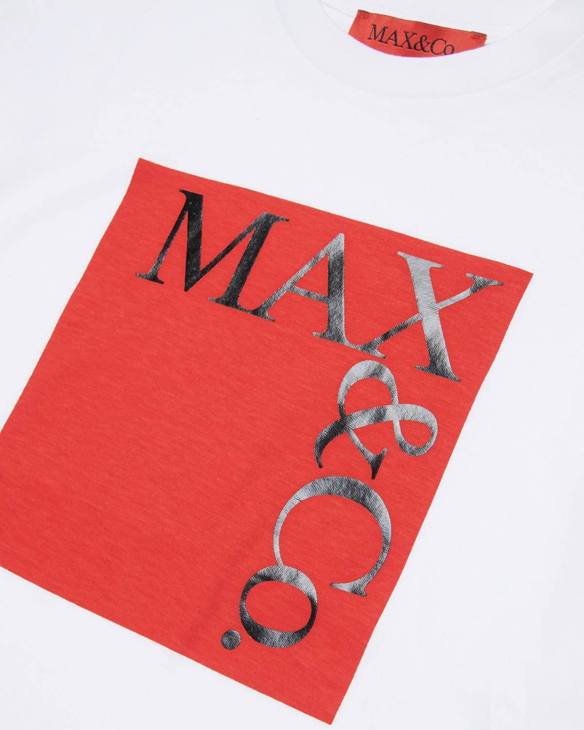 T-SHIRT MAX&CO MX0005 WHITE + PRINT RED AND BLACK-2