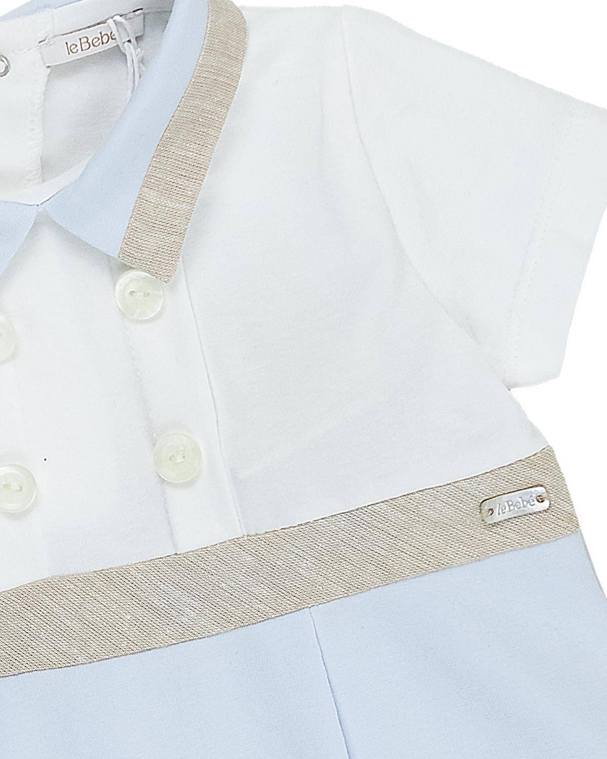 PAGLIACCETTO LE BEBÉ LBB4892 BIANCO-CELESTE-2