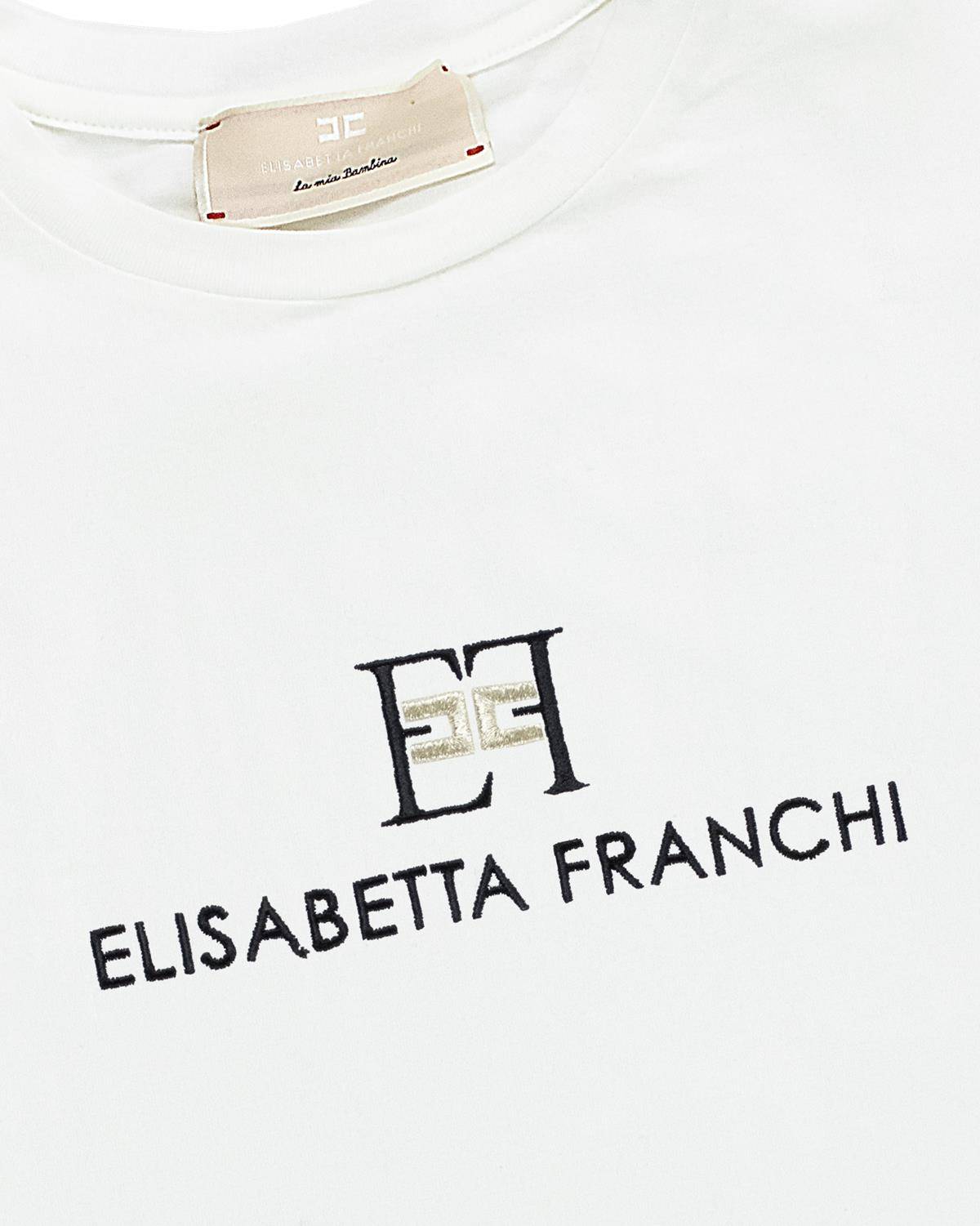 T-SHIRT ELISABETTA FRANCHI EFTS229 AVORIO NERO-1