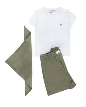 T-SHIRT MANUEL RITZ MR3120 BIANCO-VERDE