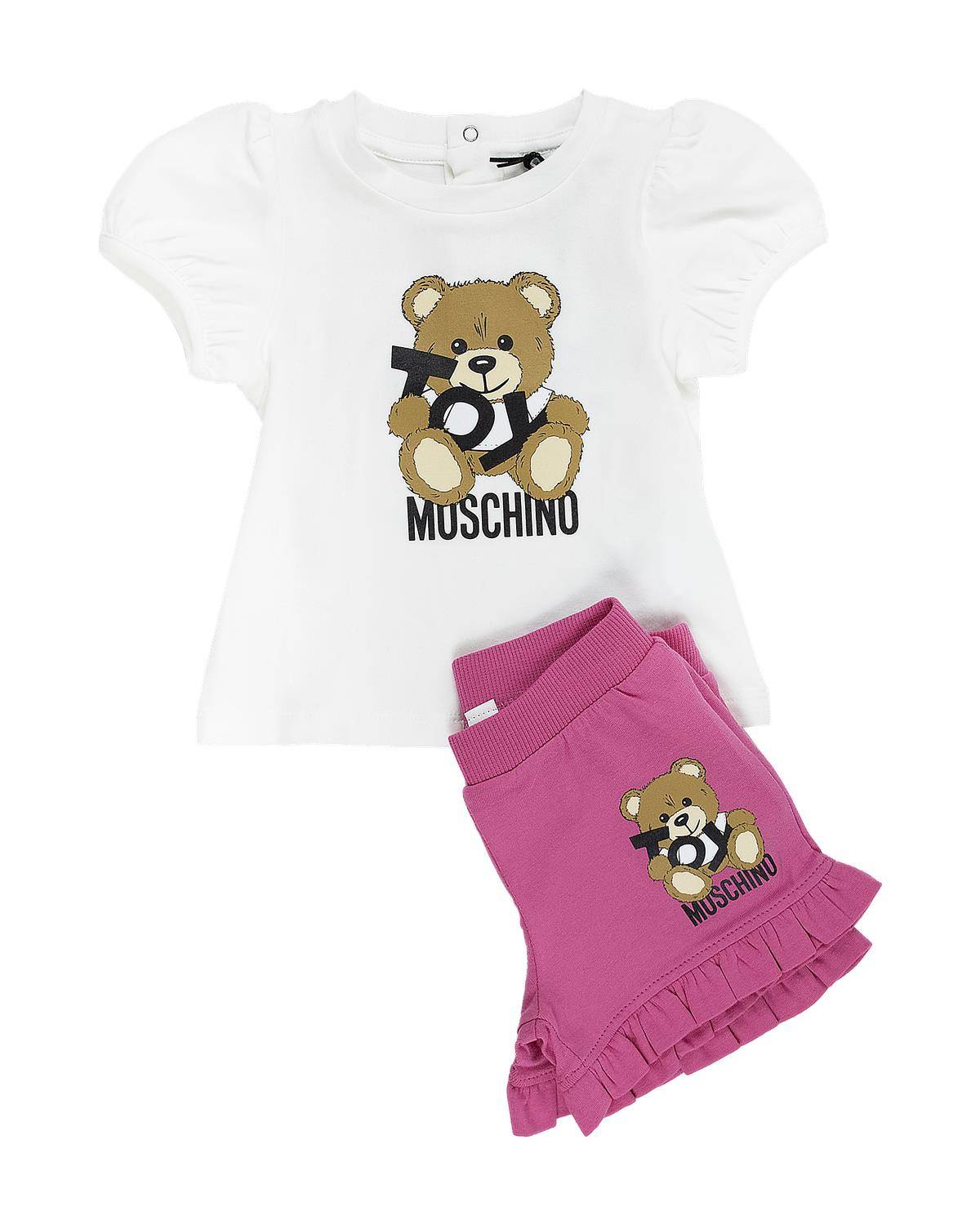 COMPLETO MOSCHINO MAG01O BIANCO FUXIA-0