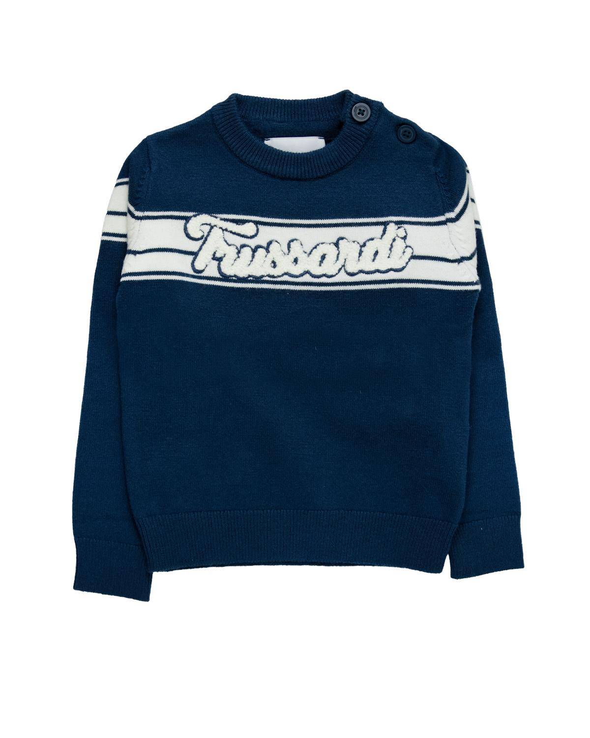 MAGLIA TRUSSARDI TIA24112MA BLUE/WHITE-0