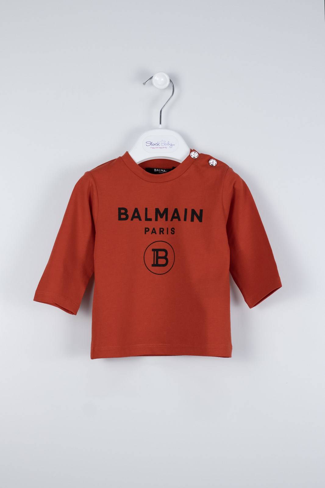 T-SHIRT BALMAIN 6O8A20 RED/BLACK